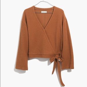 Madewell Texture and Thread faux wrap top M